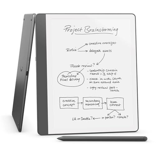 Amazon Kindle Scribe (16GB) - Redesigned display with uniform borders. Now write directly on books and documents. With built-in notebook summarization. Includes Premium Pen - Tungsten | Amazon (US)