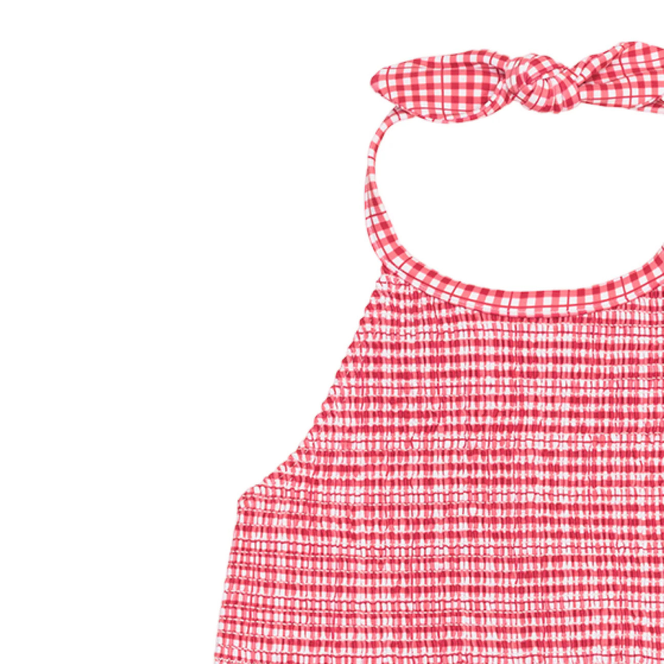 girls poppy gingham smocked halter bikini | Minnow