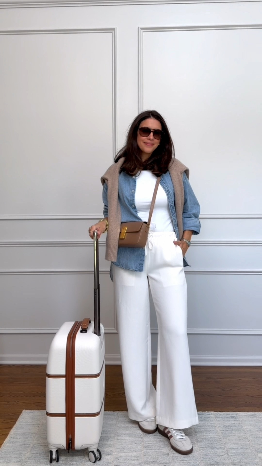 Spring travel outfit Comfortable, easy to wear, and still polished ✈️
Sizing:
Top: size medium
Pants: size Medium
Shoes: I sized down 1/2 size 
Denim shirt runs oversized I’m wearing a size small
Sweater size small
Everything linked in my LTK 🤍


Spring travel outfit, airport outfit, comfortable travel look, elevated casual outfit, chic airport style, easy mom outfit, neutral spring outfit, travel day outfit idea, comfy spring outfit, effortless outfit formula, casual chic style, everyday basics, spring fashion essentials, relaxed travel style, Midwest spring outfit

#LTKootd #LTKmomlife #LTKTravel