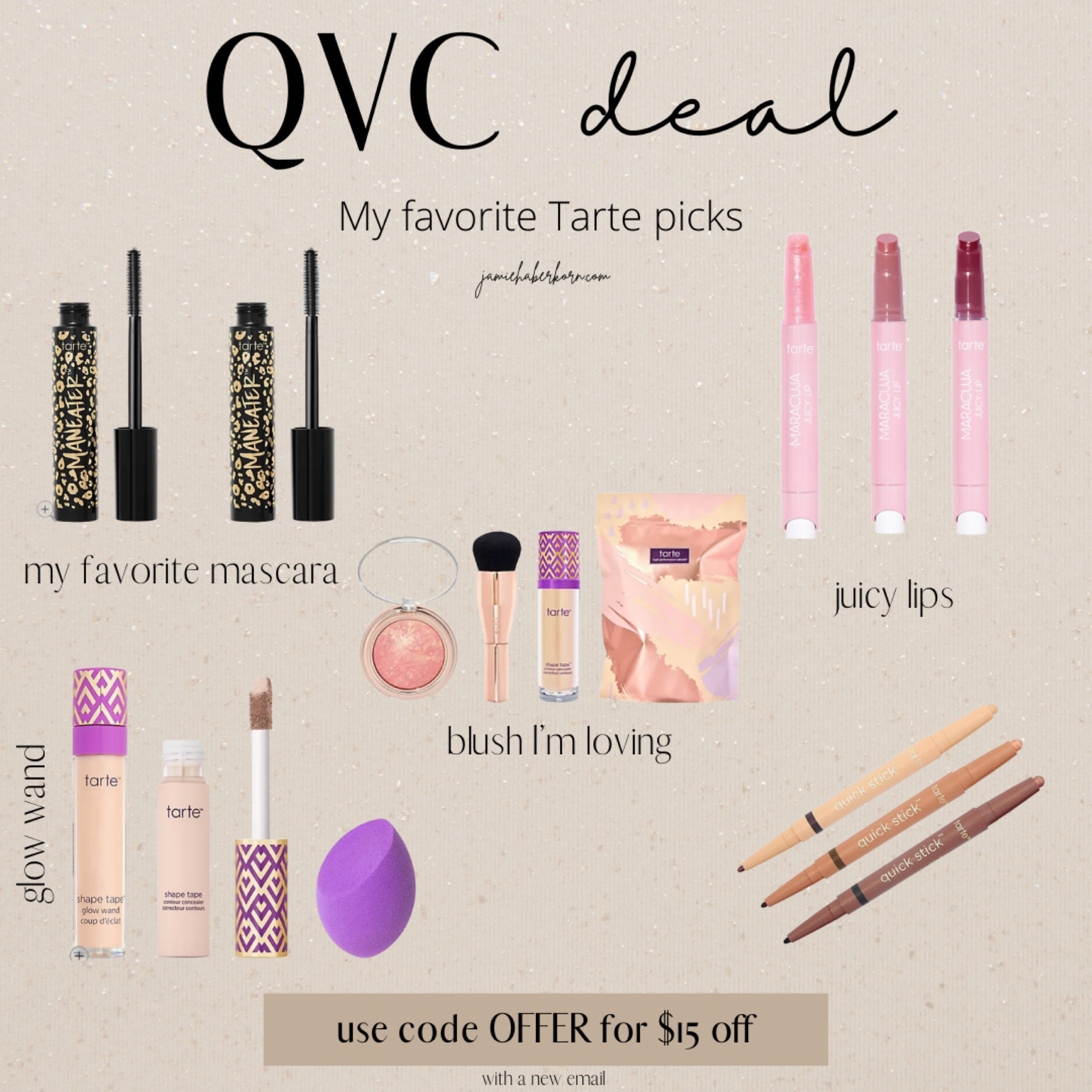 Some of my favorite Tarte products on QVC - use code OFFER for $15 off

#tartecosmetics #makeupdeal #qvcdeal #qvc #beauty #ltksale #competition

#LTKunder50 #LTKsalealert #LTKbeauty