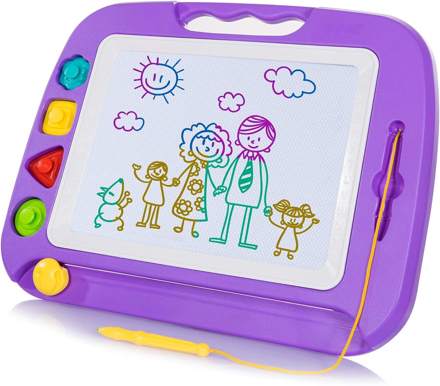 SGILE Magnetic Drawing Board Toy for Kids, Large Doodle Board Writing Painting Sketch Pad, Purple | Amazon (US)