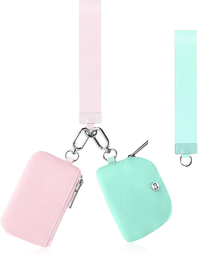 Babysun Mini Zip Around Dual Pouch Wristlet With 2 Straps Wristlet Keychain Wallet for Women Coin... | Amazon (US)