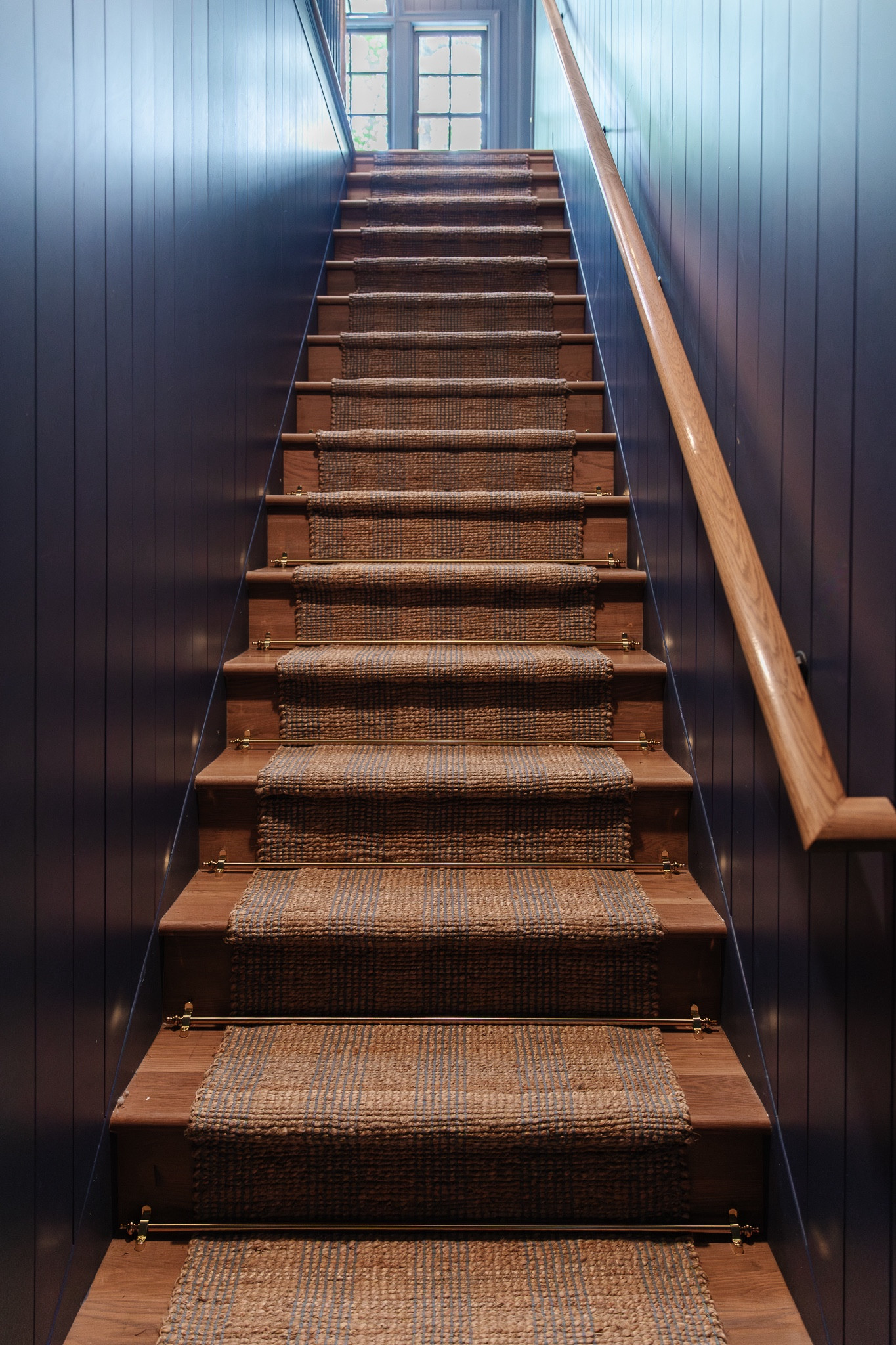 Installed a stair runner (& gorgeous brass stair rods) on the back hallway staircase. Used our CLJ x Loloi Judy Natural/Sky runner and it couldn’t be more perfect. Step by step process can be found on ChrisLovesJulia.com! 

#LTKHome #LTKStyleTip #LTKU