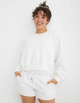 Aerie New Love Corded Cropped Crew Sweatshirt | American Eagle Outfitters (US & CA)