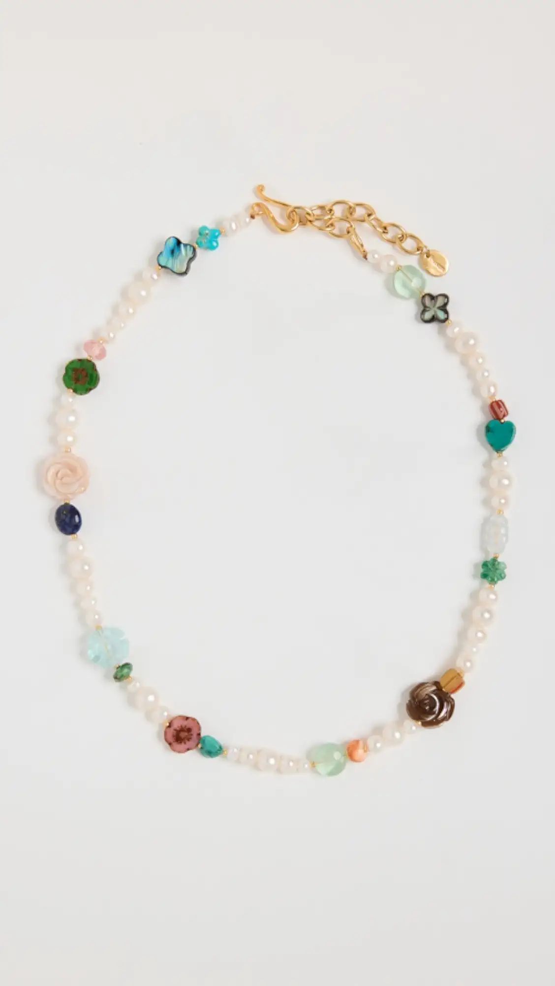 Chan Luu Multi-Stone Gold Plated Beaded Necklace | Shopbop | Shopbop