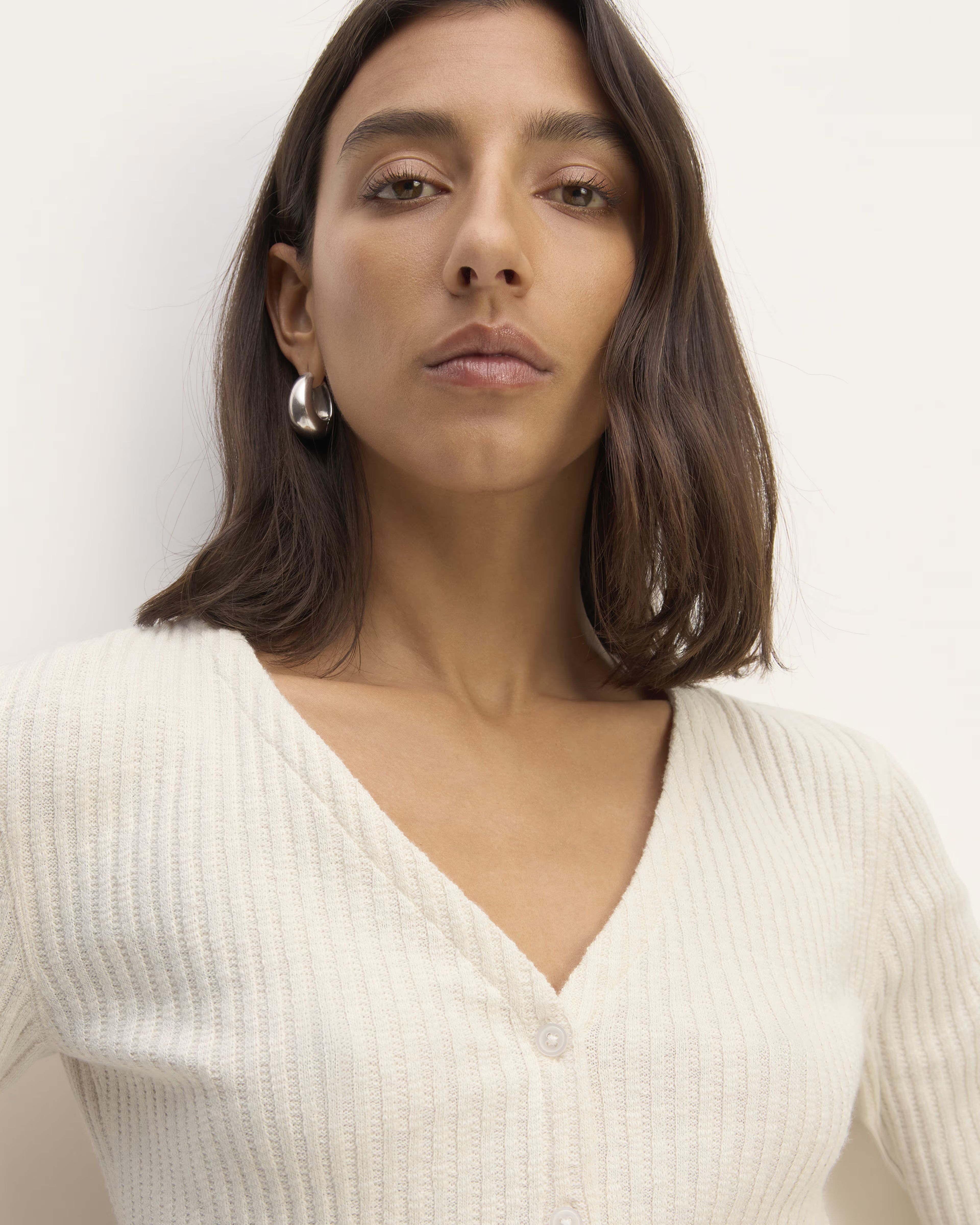 The Rib-Knit Organic Cotton V-Neck Cardigan | Everlane