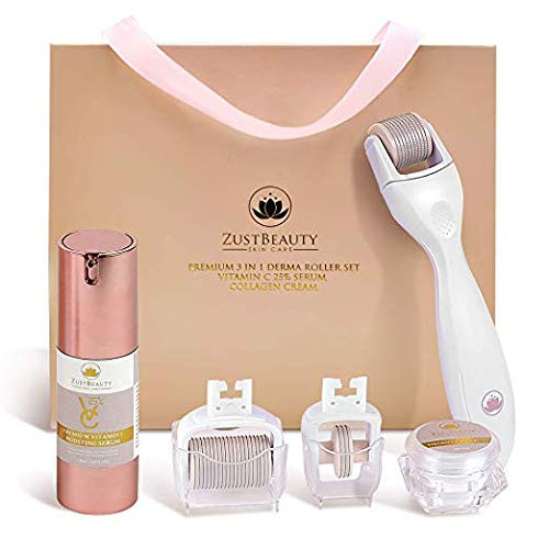 Derma Roller Kit 0.3MM for Face & Body Skin Care All-In-One Facial Roller with Vitamin C 25% Hyal... | Amazon (US)