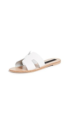 STEVEN by Steve Madden Women's Greece Flat Sandal, White Leather, 10 M US | Amazon (US)