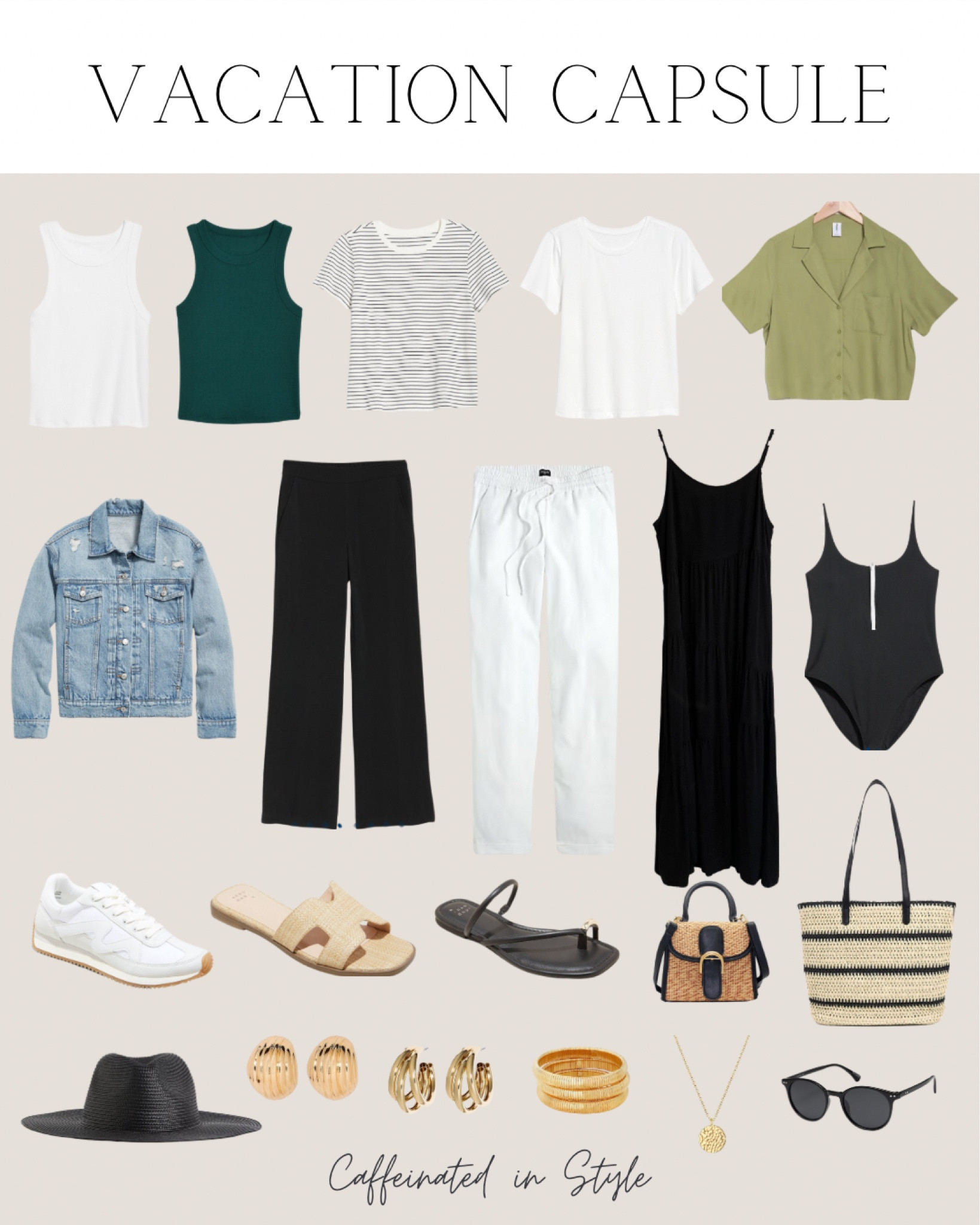 Vacation Capsule// shoes + accessories to elevate your basics on Vacation 

#LTKfindsunder50 #LTKtravel #LTKswim