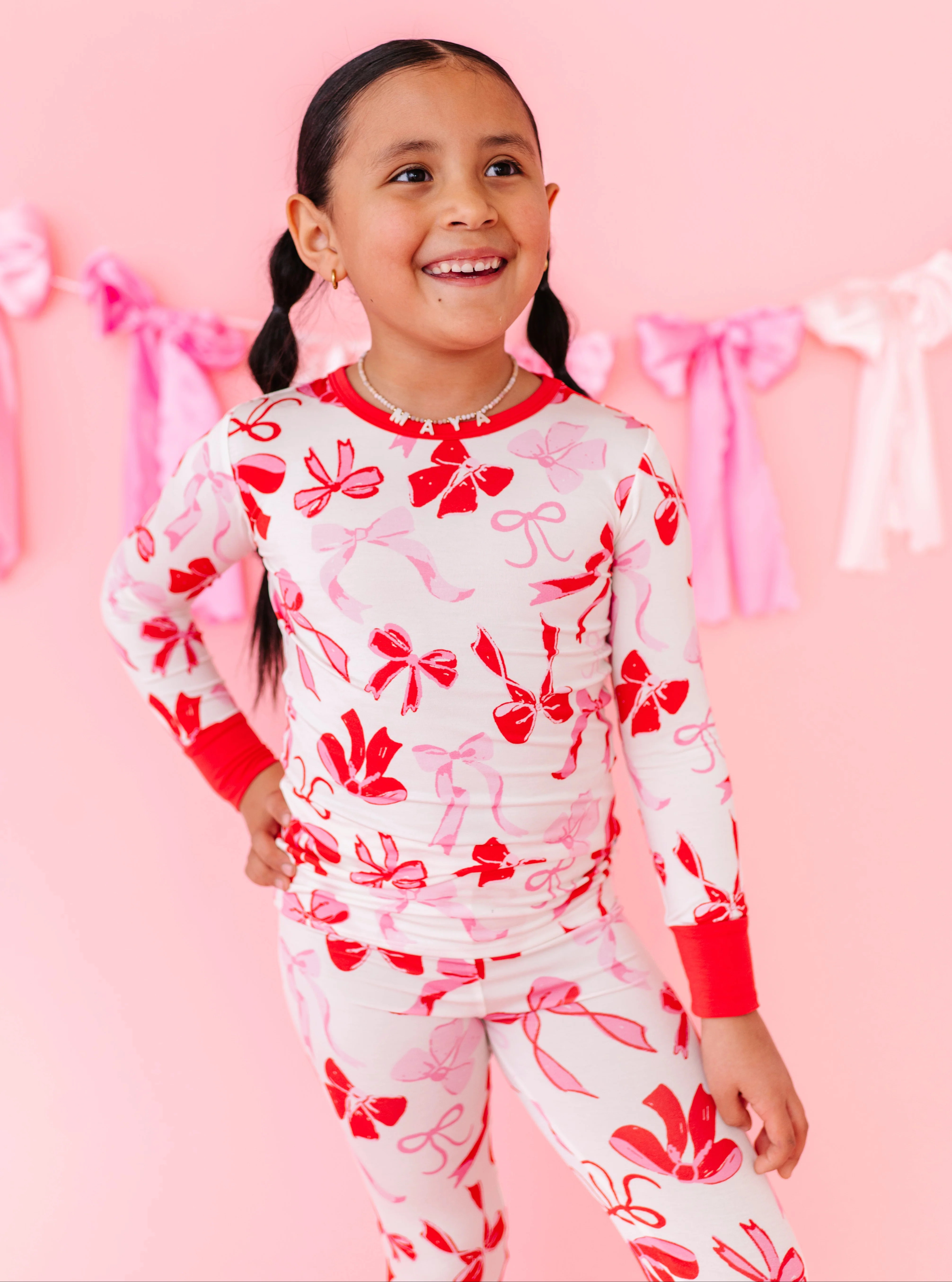 Blushing Bows 2-Piece Pajamas | Birdie Bean
