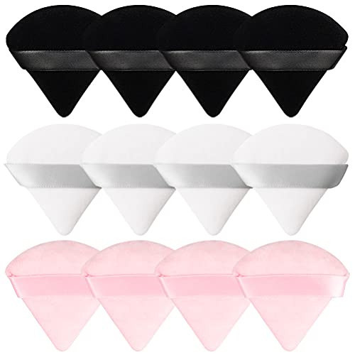 12 Pieces Triangle Powder Puff Setting Powder Puff for Face Powder Velour Makeup Pads Puff for Powder Pink Makeup Sponge Powder Puffs for Face Powder | Amazon (US)