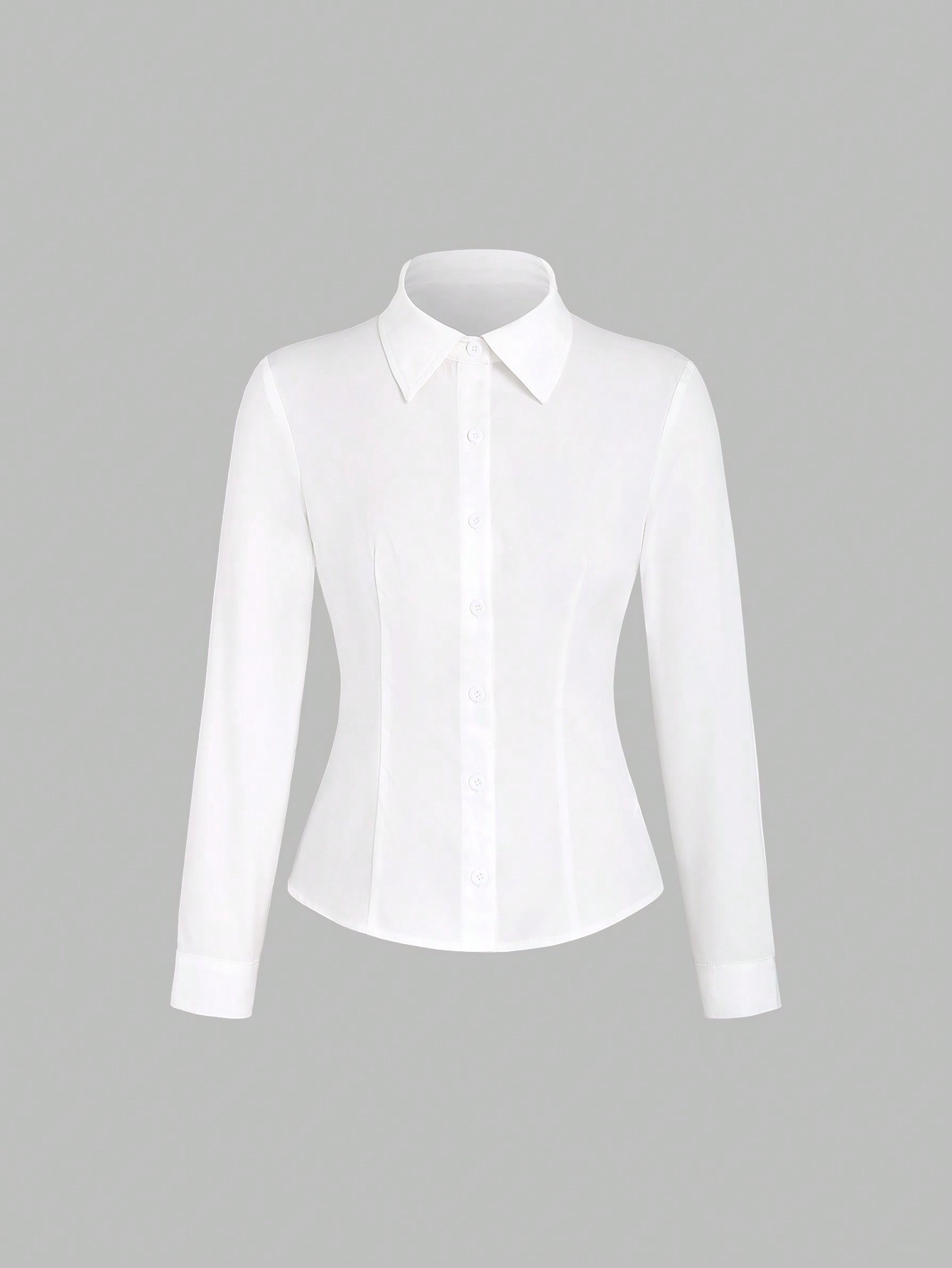SHEIN MOOSTA Camicia Primavera & Autunno Casual Monocromatica Maniche Lunghe Con Vita Regolabile | SHEIN