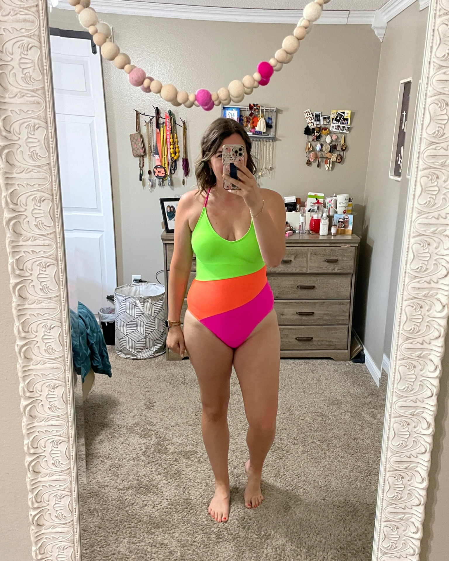 Love this color block neon one piece. It has a lace up back. I’m in a large  

#LTKswim #LTKSeasonal #LTKunder50