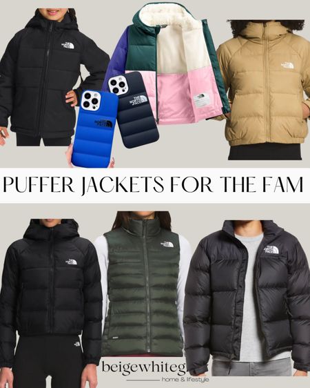 Puffer jackets and puffer vests for the family!! North face puffer jackets for the family and these super cute puffer phone cases are a great stocking stuffer for your tween. 

#LTKGiftGuide #LTKstyletip #LTKfamily