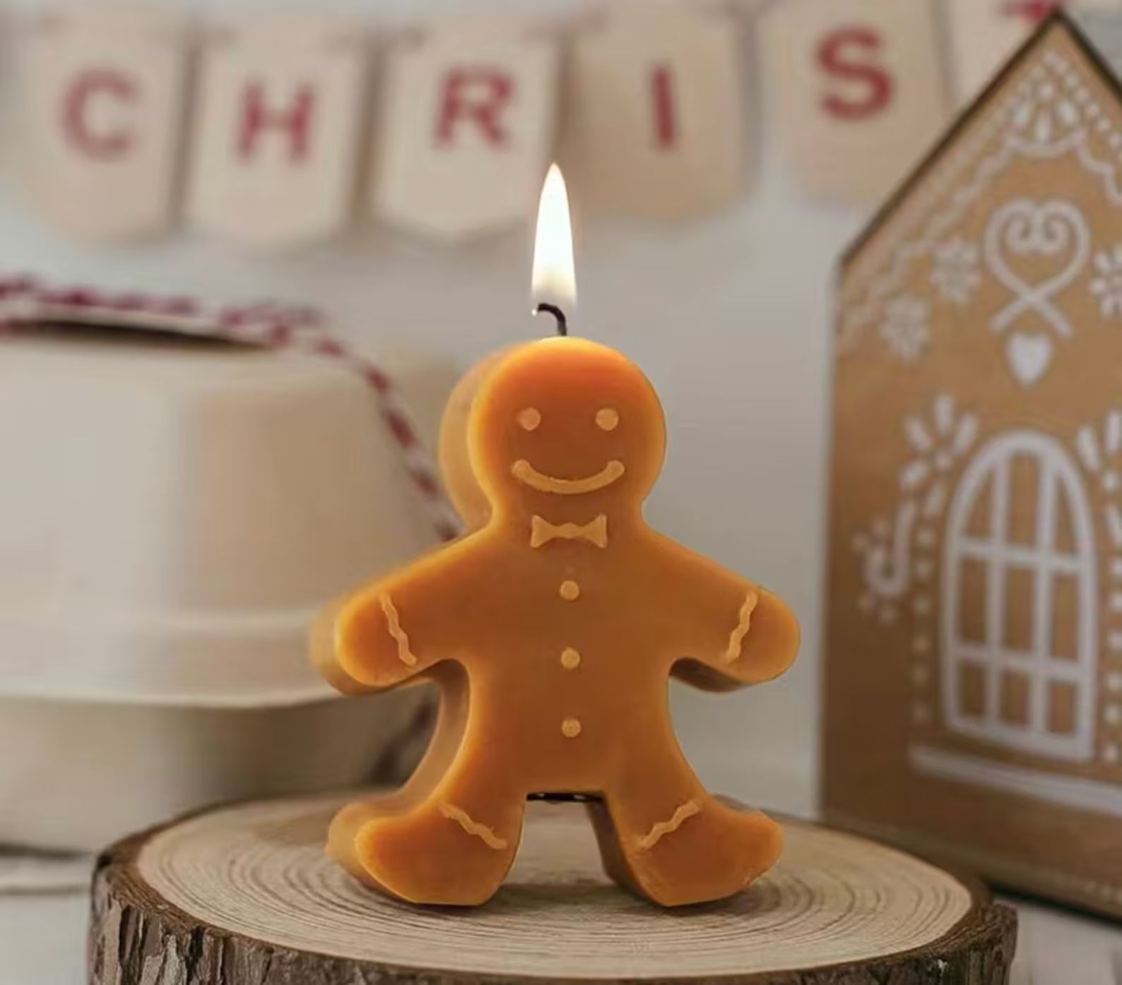 Gingerbread Man Christmas Candles Scented Creative Holiday - Etsy | Etsy (US)