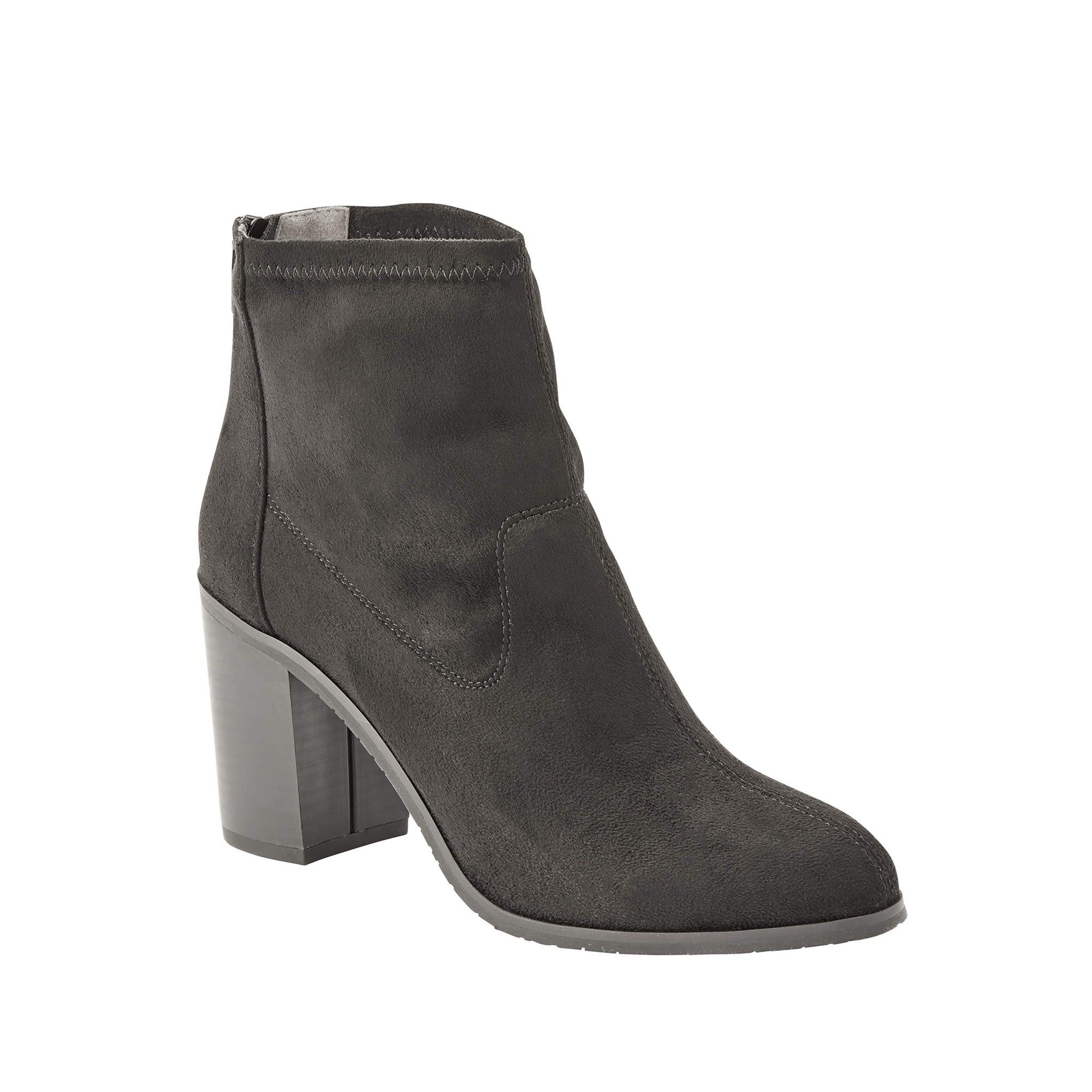 Melrose Ave Vegan Suede Back Zip Block Heel Bootie (Women's) | Walmart (US)