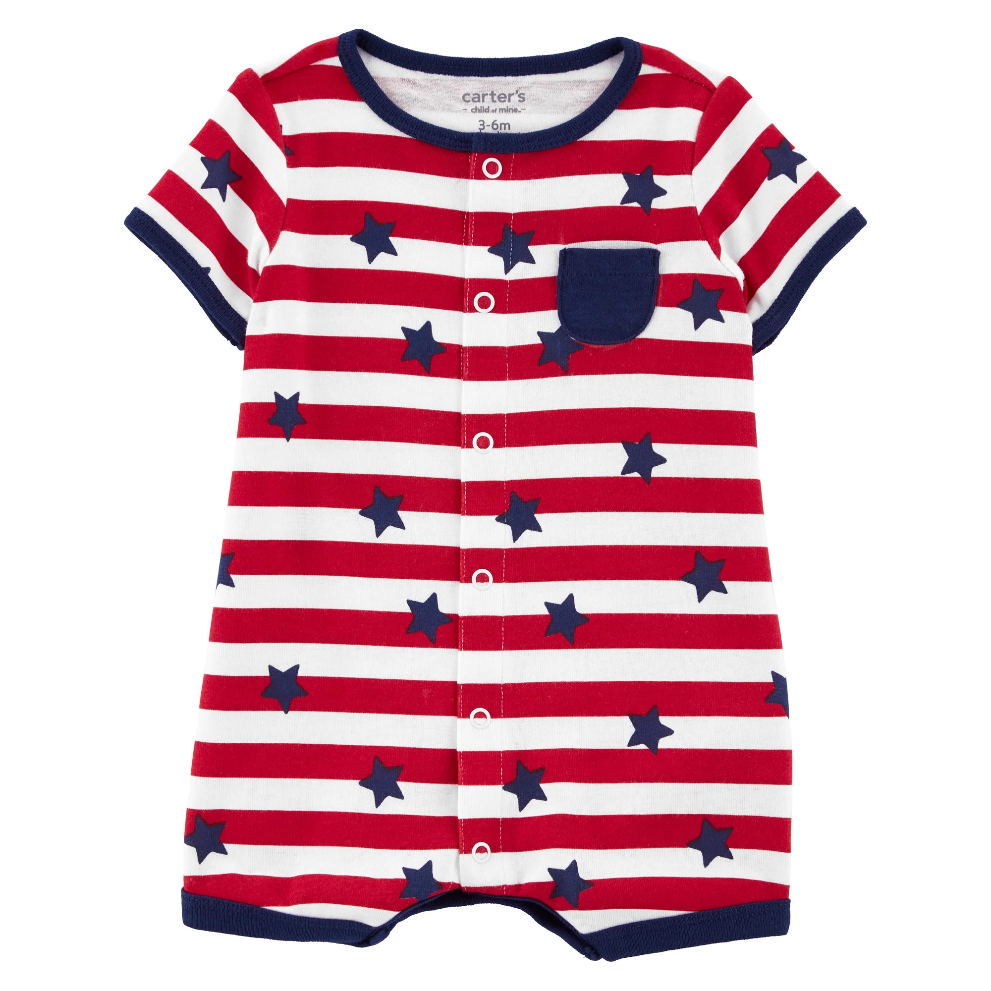 Carter's Child of Mine Baby Boy Patriotic Romper, One-Piece, Preemie-12M | Walmart (US)