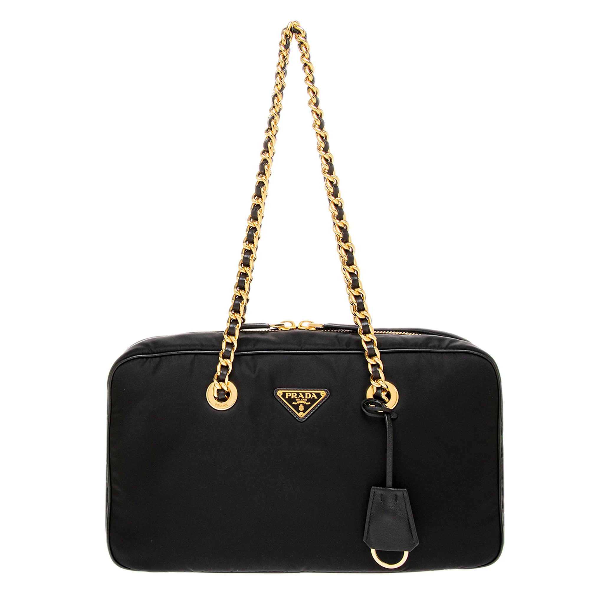 Prada Two Handle Bag - Black | Overstock