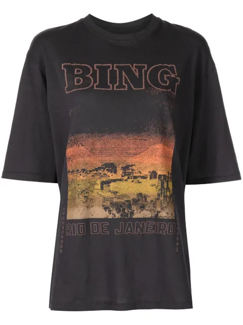 ANINE BING Caden Rio De Janeiro Washed T-shirt - Farfetch | Farfetch Global