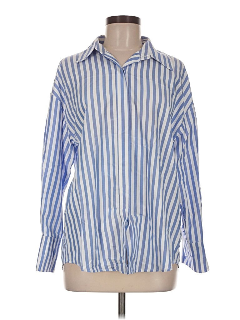 Unbranded Stripes Blue Long Sleeve Button-Down Shirt Size M - 47% off | ThredUp (US)