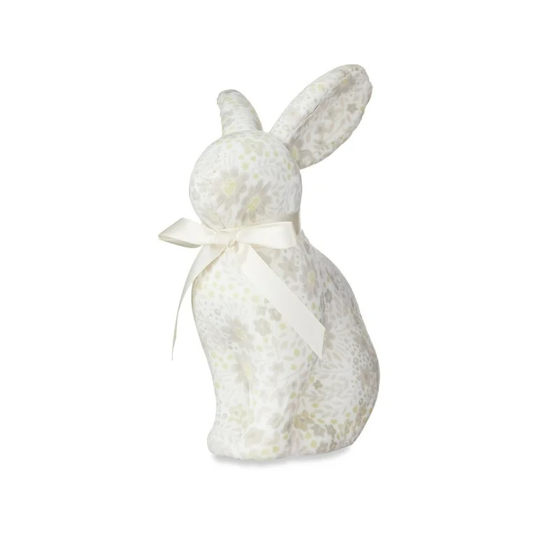 Easter White Floral Bunny Decor, 9 in, by Way To Celebrate | Walmart (US)