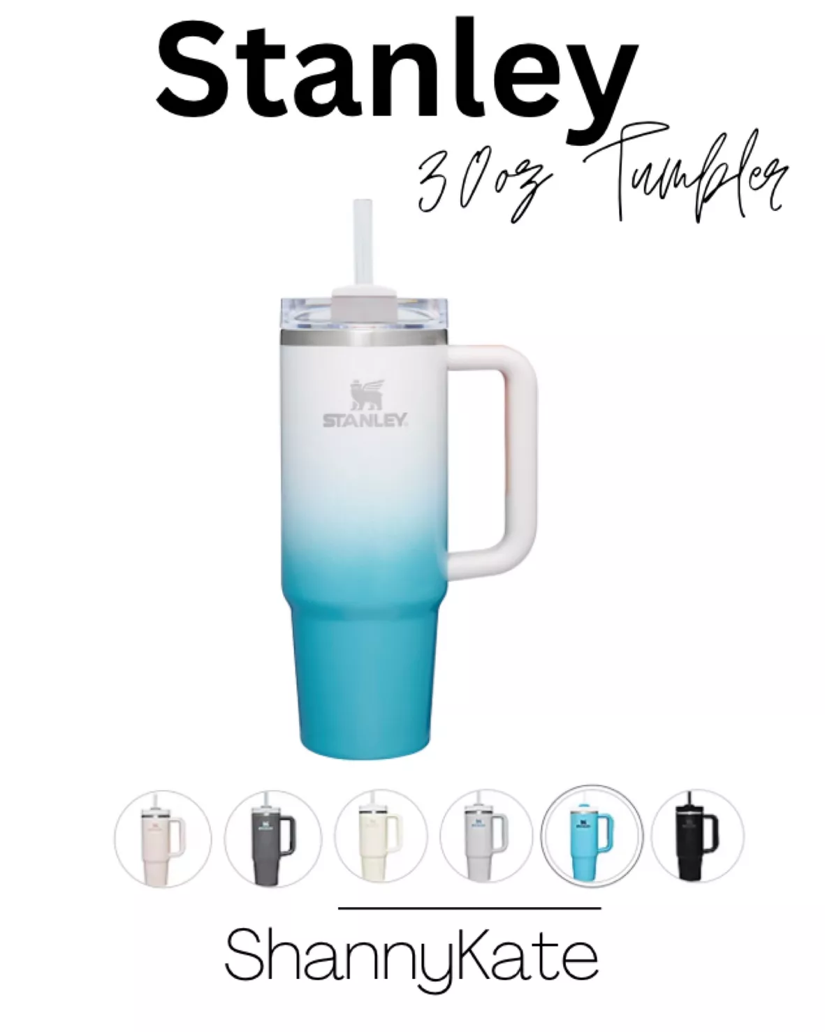 Stanley 30 oz. Quencher H2.0 FlowState Tumbler, Pool Ombre