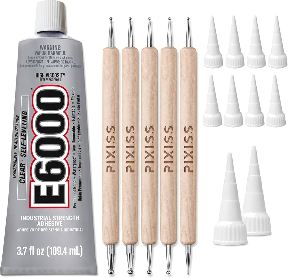 E6000 3.7 Ounce (109.4mL) Tube Industrial Strength Adhesive for Crafting, 10 Snip Tip Applicator ... | Amazon (US)
