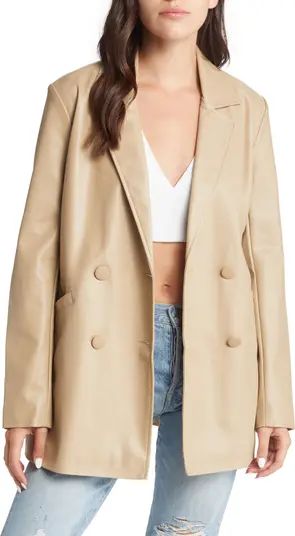 Oversize Double Breasted Faux Leather Blazer | Nordstrom
