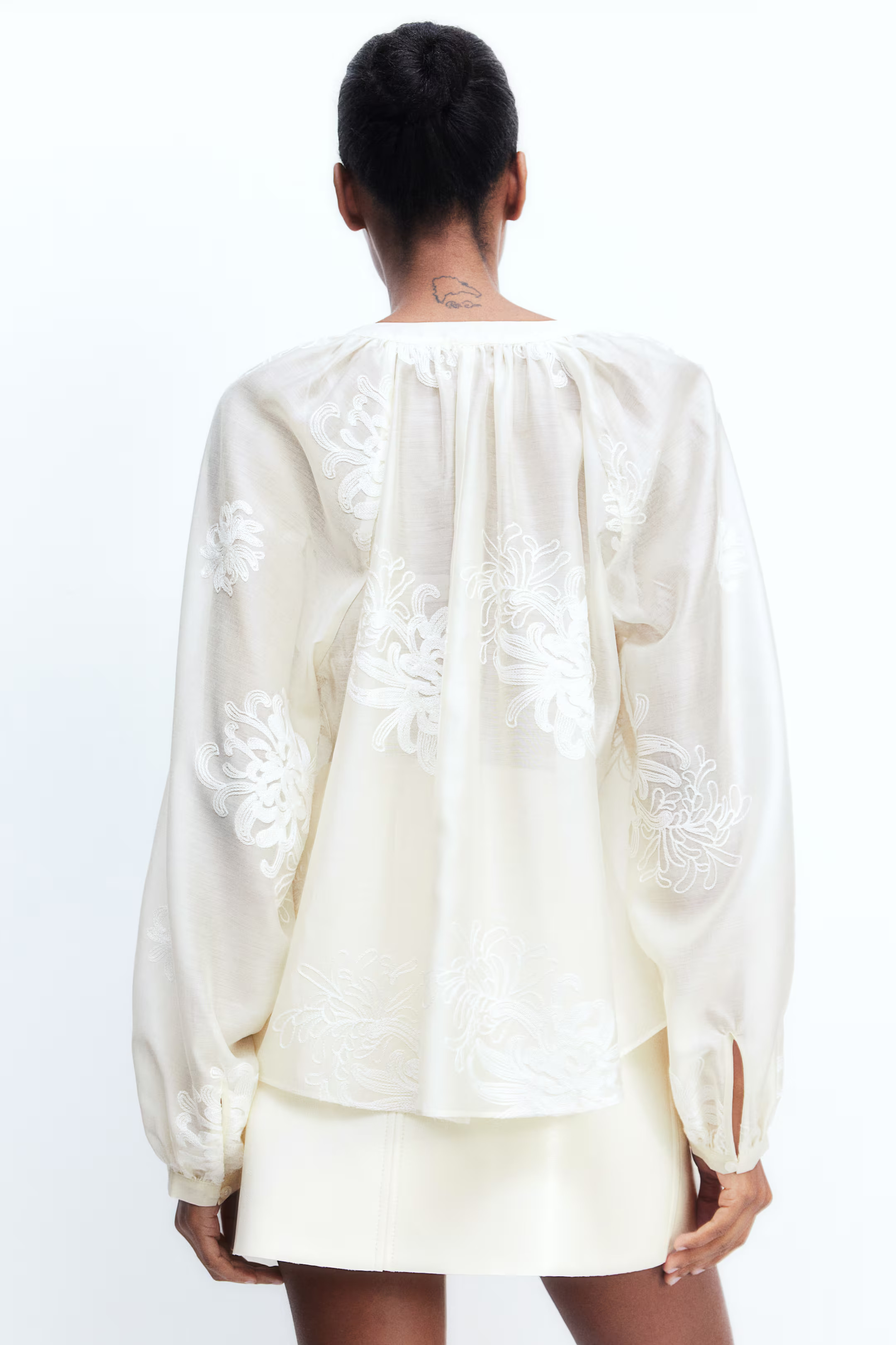 Embroidered Blouse - Cream - Ladies | H&M US | H&M (US + CA)