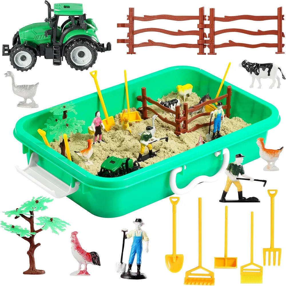 Farm Sensory Bin, Farm Sensory Toys with Play Sand for Toddlers Boys and Girls, Kids Toys Gift Sa... | Amazon (US)