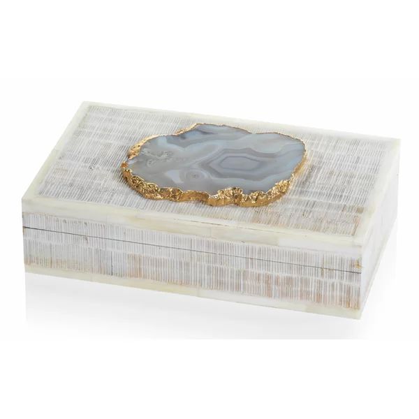 Carlotta Chiseled Mango Wood and Bone Decorative Box | Wayfair Professional