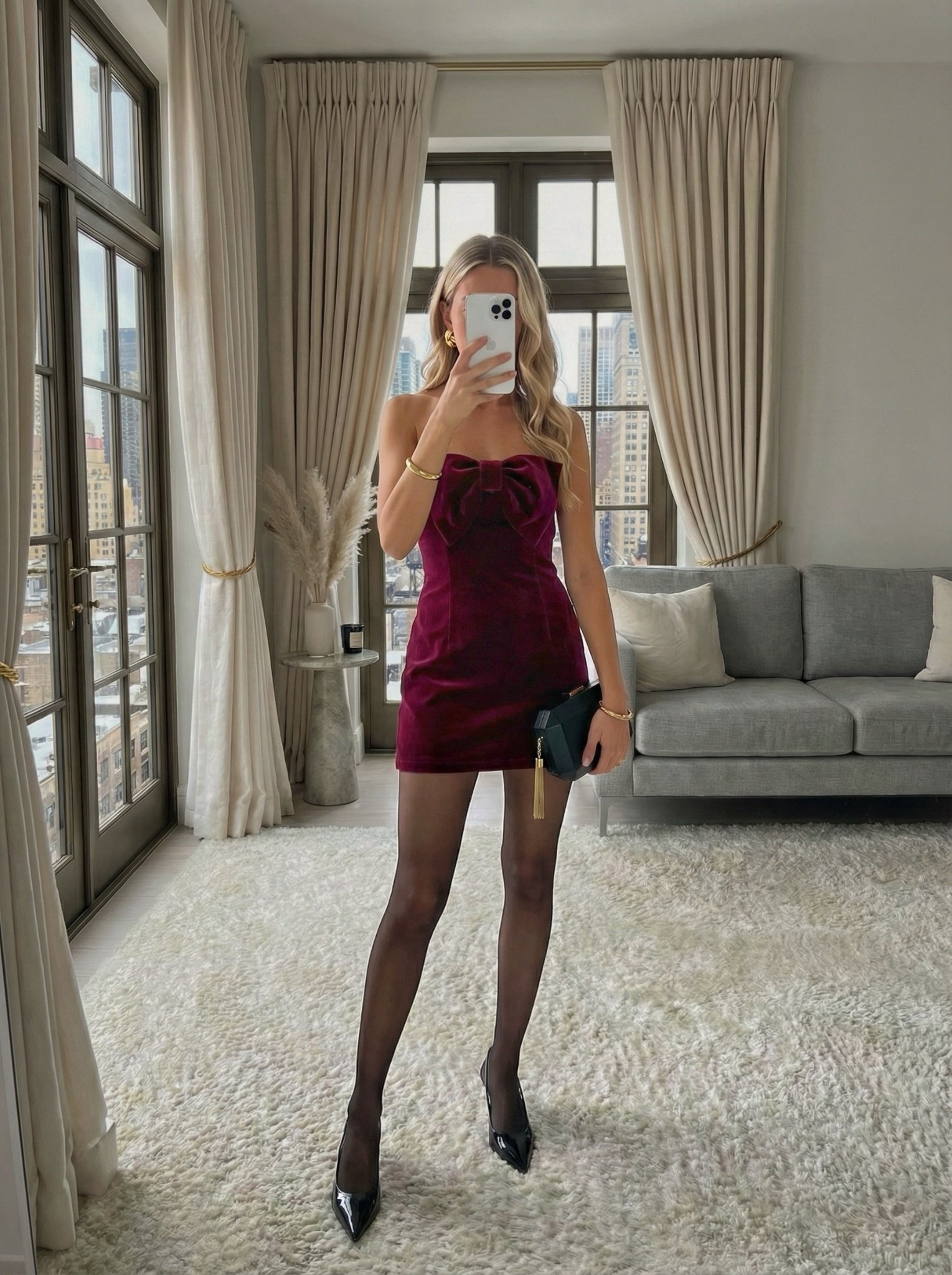 Berry velvet and bows for holiday nights 🍒✨ This little dress with sheer tights and black accessories is my go-to for festive dinners and parties.
#LTKSeasonal #LTKStyleTip #LTKParty  
#holidayoutfit #velvetdress #eveninglook #partyoutfit #neutralstyle

#LTKootd #LTKgrwm