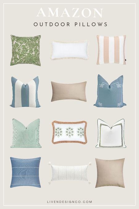 Amazon outdoor pillows. Outdoor pillow cover. Outdoor throw pillow. Amazon prime. patio decor. Spring decor. patio pillow. Lumbar pillow. floral patio pillow. Sage green pillow. Blue and white pillow. Serena and Lily pillow. Fringe pillow. Washable pillow cover. Water resistant pillow. Striped pillow. Cabana striped pillow. Neutral patio decor. Traditional patio. Indoor outdoor pillows. Piped border pillow. Fringe pillow. Waterproof pillow. 

#LTKSeasonal #LTKhome #LTKstyletip