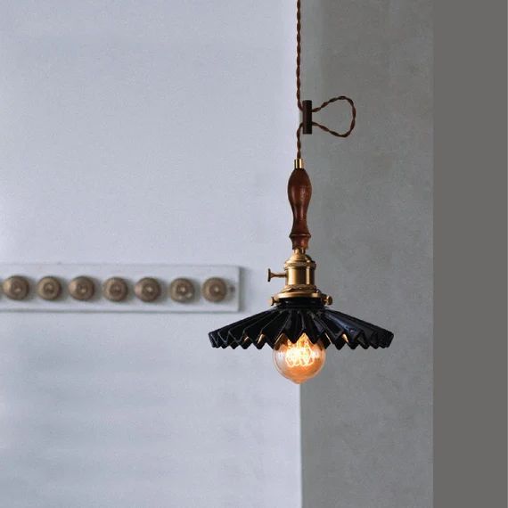 Brass Pendant Light Ceramic Pendant Lamp Unique Lighting | Etsy | Etsy (US)