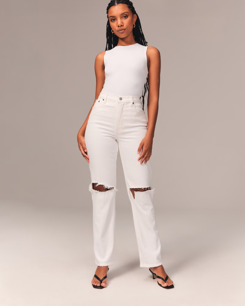 Women's Curve Love Ultra High Rise 90s Straight Jeans | Women's New Arrivals | Abercrombie.com | Abercrombie & Fitch (US)