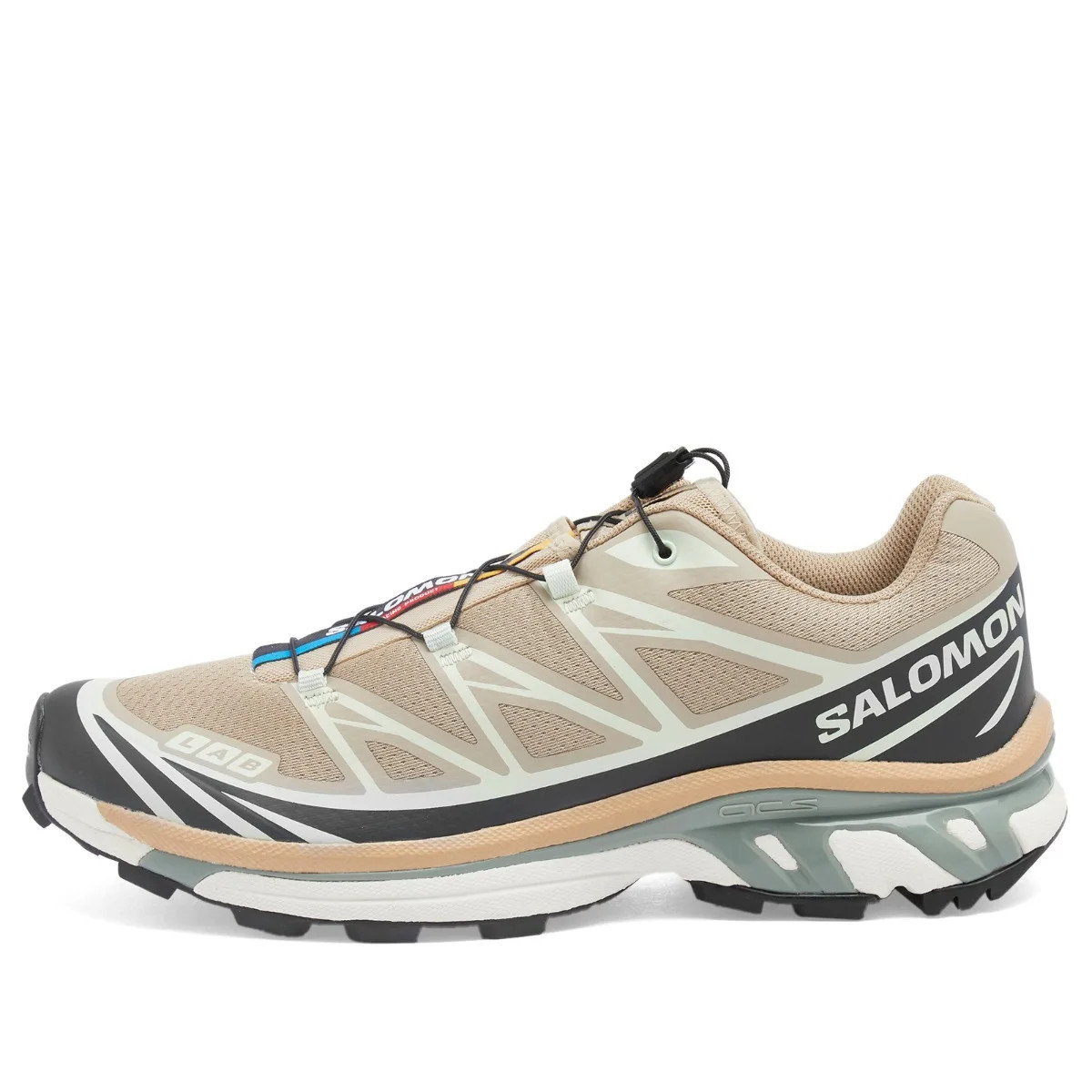 Salomon Xt-6 Sneaker in Oxford Tan/Carbon/Clearly Aqua, Size UK 11.5 | END. Clothing