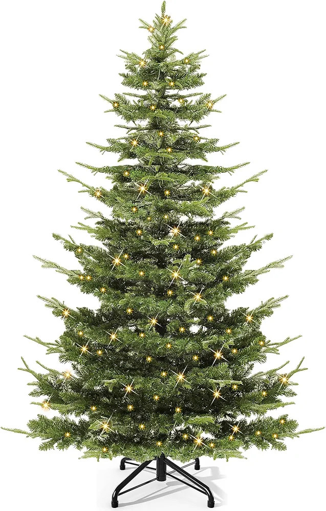 YITAHOME Pre-Lit Aspen Fir Artificial Christmas Tree, 6.5ft Layered Christmas Tree with Crystal D... | Amazon (US)