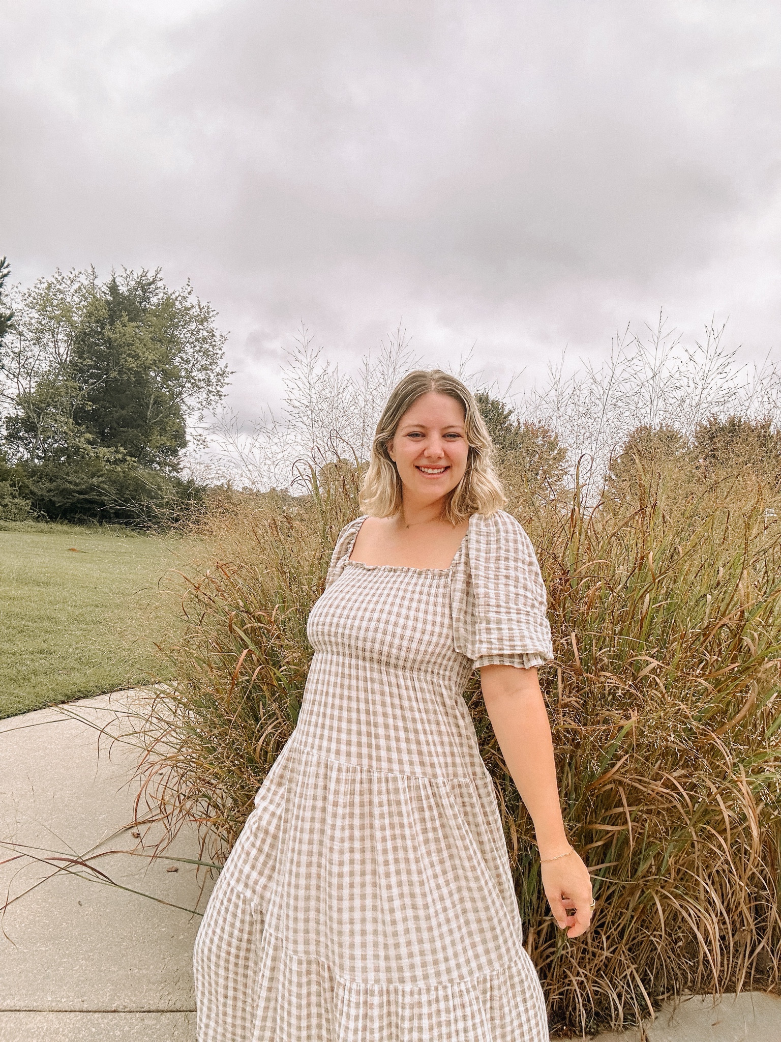 The perfect dress to move from pregnancy to postpartum, and transition from summer to fall. This flowy gingham dress is 100% cotton so it’s super lightweight and breathable when you’re running around chasing toddlers. 🤍🤎

#LTKBump #LTKSeasonal #LTKStyleTip