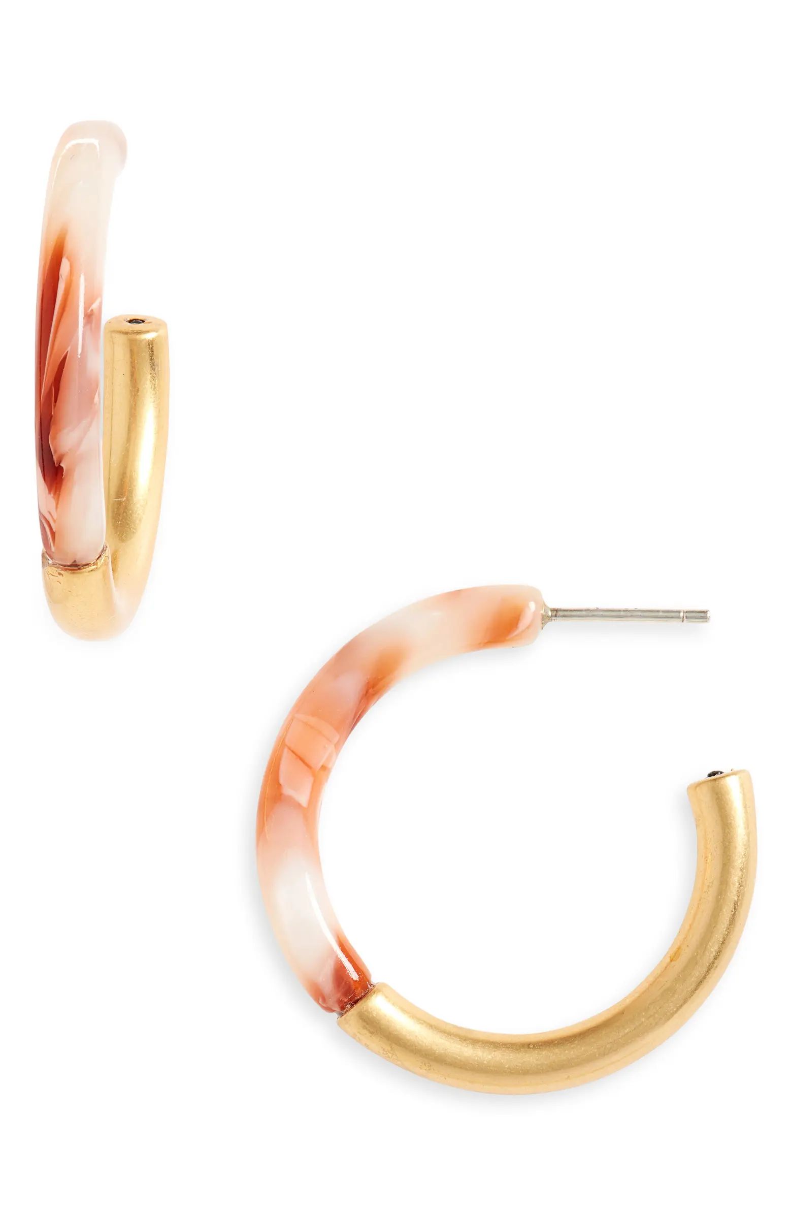 Small Half Acetate Hoop Earrings | Nordstrom