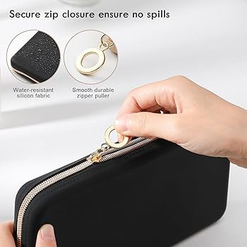 FVION Zipper Makeup Brushes Bag For Travel, Large Silicone Makeup Brush Holder, Make Up Brushes P... | Amazon (US)