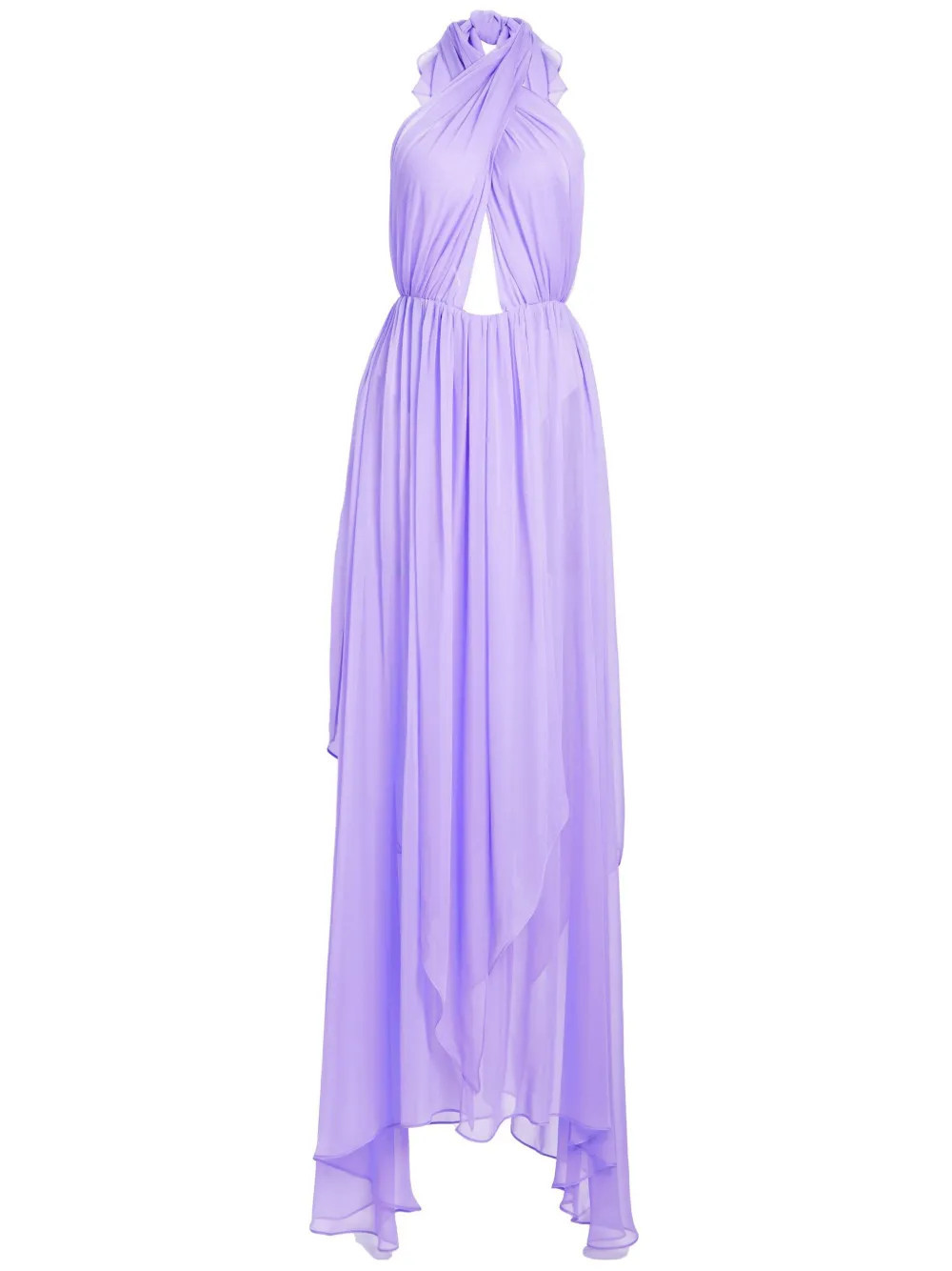 Retrofete Ina halterneck silk dress - Purple | Farfetch Global