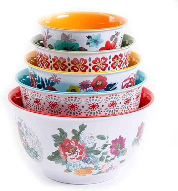 The Pioneer Woman Country Garden Nesting ceramic Mixing Bowl Set, 10-Piece, Multiple Patterns | Amazon (US)