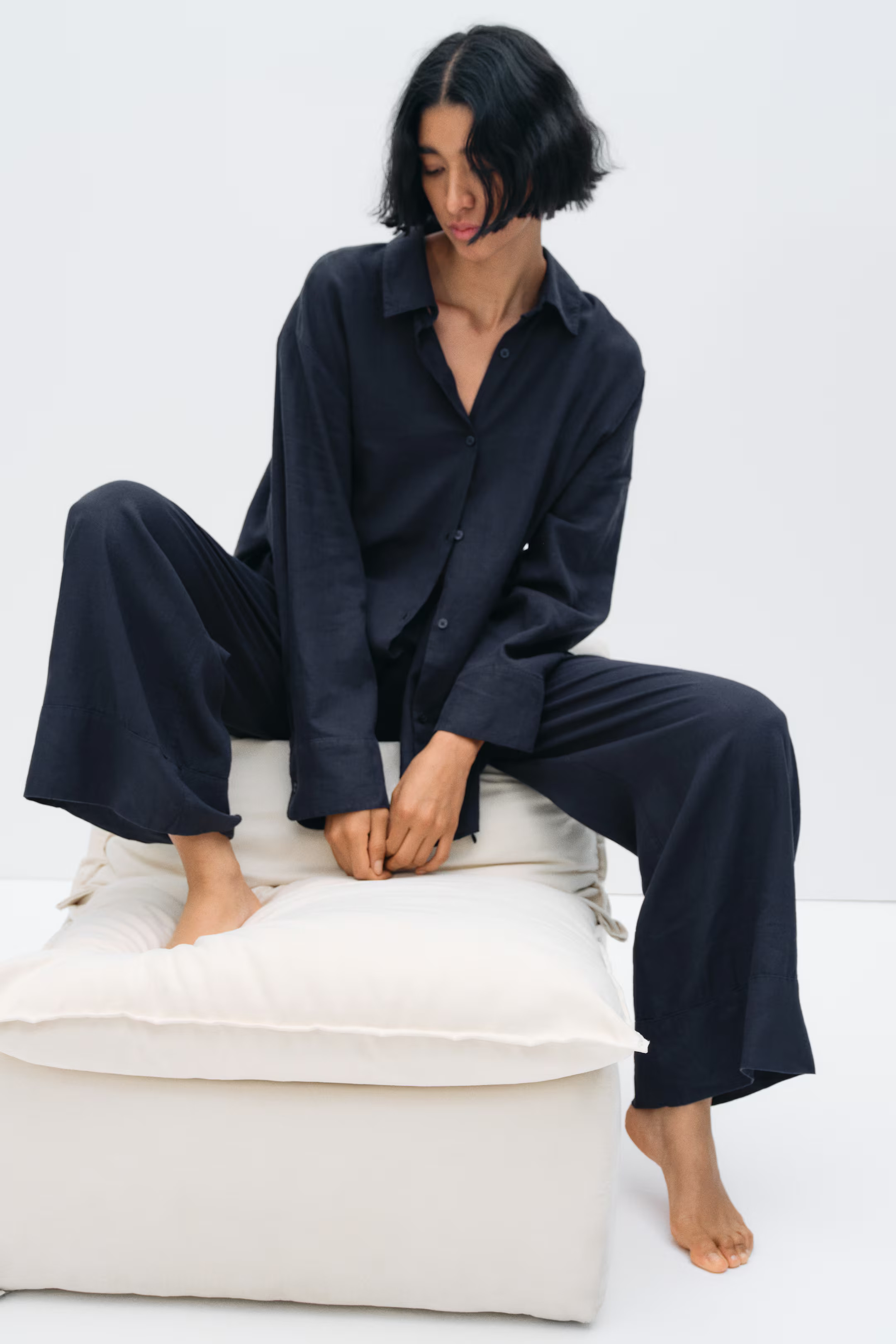 Wide-Leg Linen-Blend Pants | H&M (US + CA)