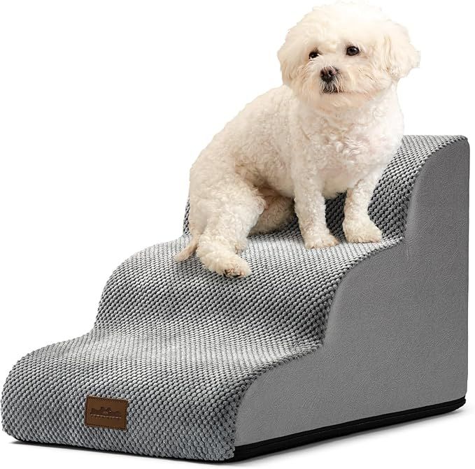 Dog Stairs for Couch or Low Bed, Small Dogs Ramp with Leakproof Fabric Cover, Foam Pet Steps for ... | Amazon (US)