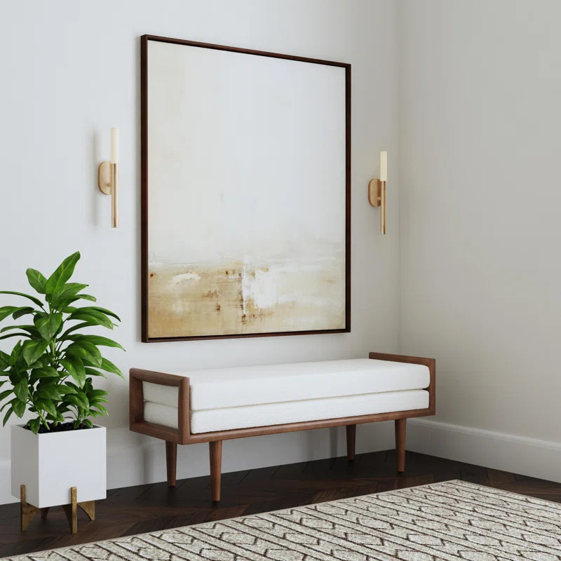 Latitude Run® Fudo Upholstered Bench With Wood Base - Cream Boucle & Reviews | Wayfair | Wayfair North America