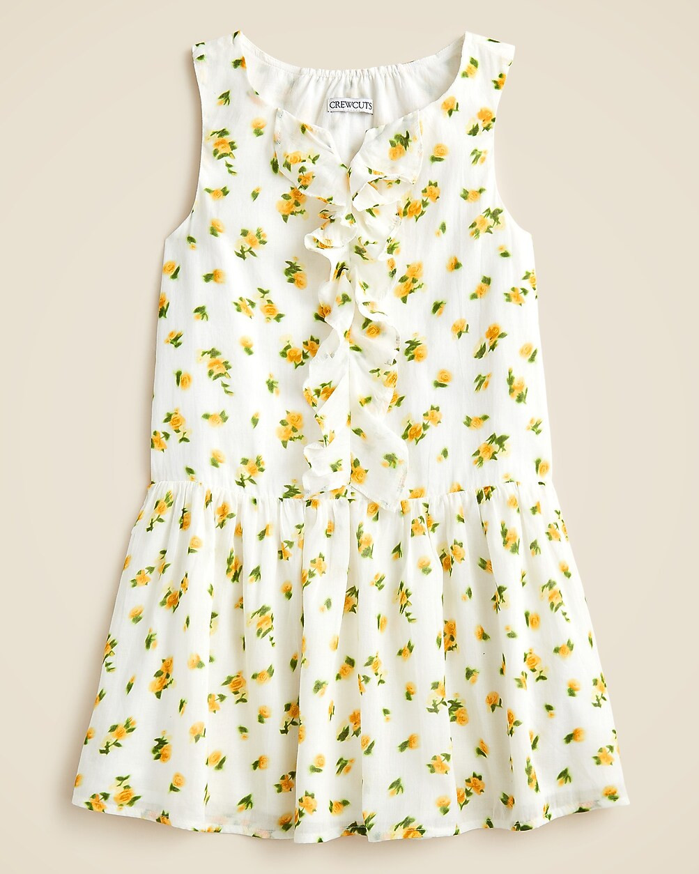 Girls' drop-waist ruffle dress in blurry rose print | J. Crew US