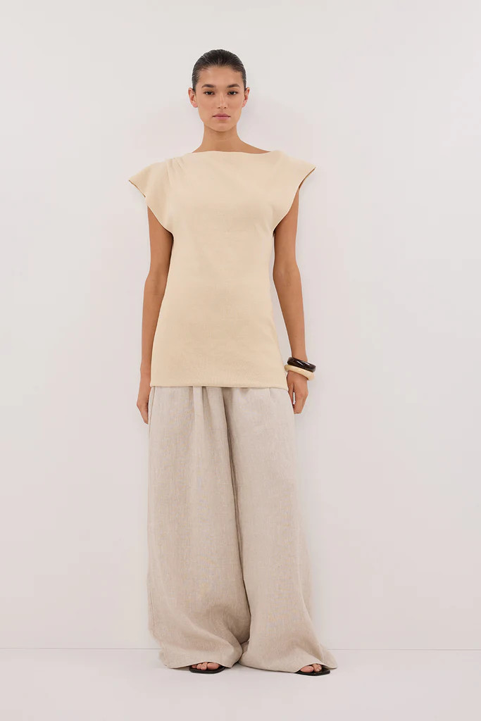 LIA NATURAL SLEEVELESS KNIT TOP | DISSH