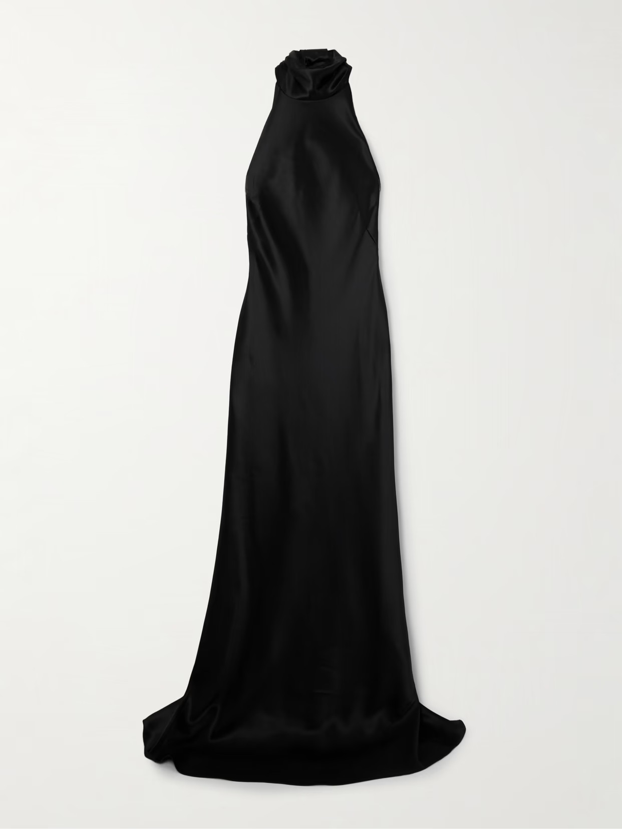 Ralph Lauren Collection - Chilton Open-back Satin Halterneck Gown - Black | NET-A-PORTER (US)