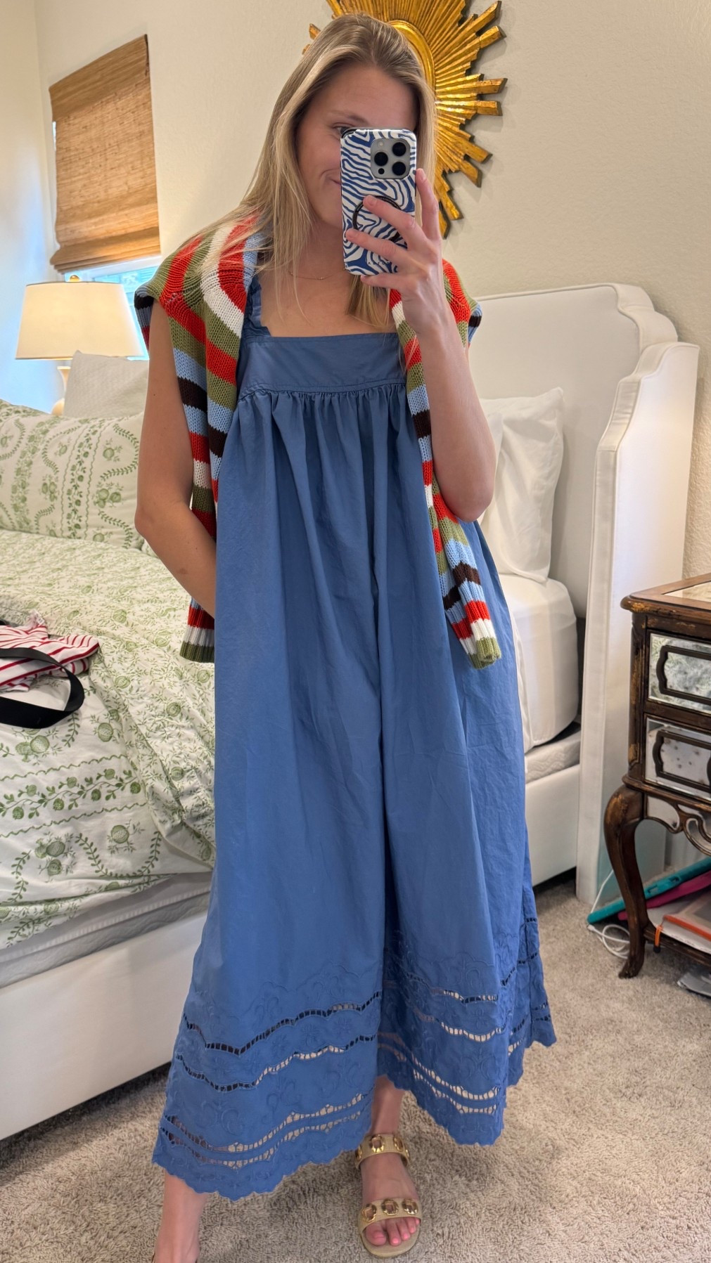 Airport look home! I've been living in this $36 maxi dress & it pairs perfect with this new $26 rolled neck sweater! Great look for now & into the early fall! #walmartpartner