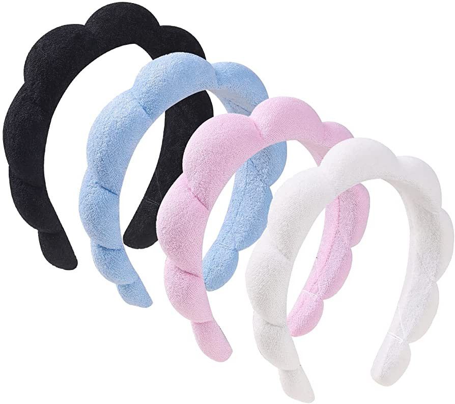4 Pack Spa Headbands for Women Skin Care Hair Band Makeup Head Band For Shower Washing Face Make ... | Amazon (US)